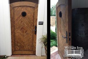 White Oak Steel Door Overlay