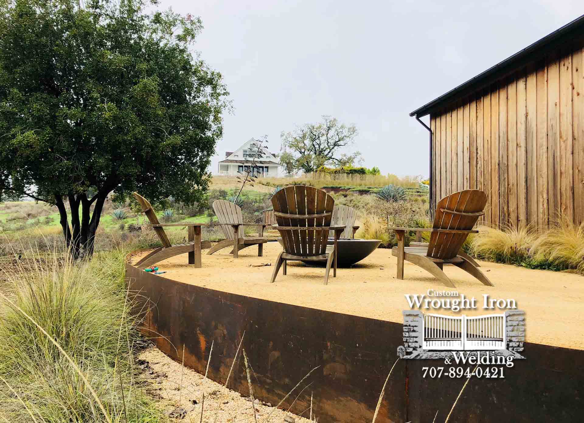 Corten Steel Retaining Wall [147] - Wine Country Custom Iron Works